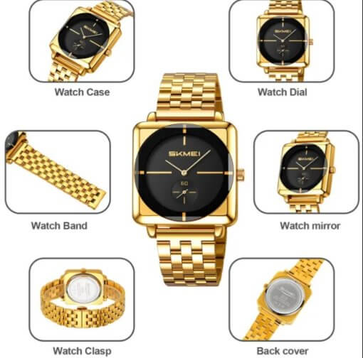 SKMEI 2413 Men's Top Brand Golden Dial Bluck. - Image 4