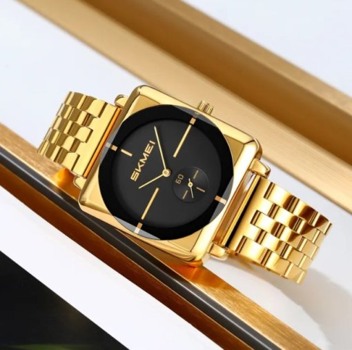 SKMEI 2413 Men's Top Brand Golden Dial Bluck. - Image 2