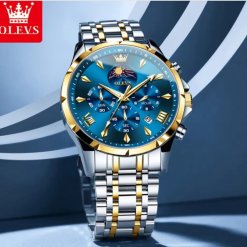 OLEVS 3653 Automatic Date Large Dial Watches Dial Blue