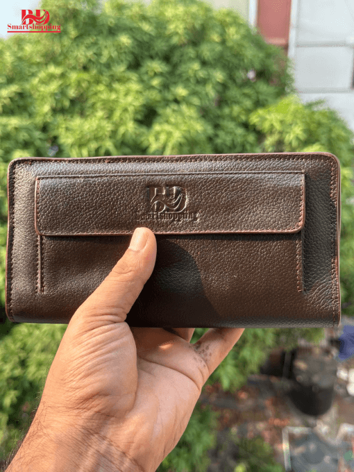 100% Original Leather Long Wallet Full Broun colour. - Image 2