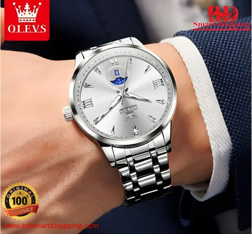 Silver dial Gray OLEVS 3646 Stainless Steel Multi Function. - Image 3