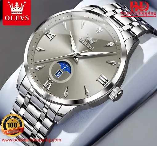 Silver dial Gray OLEVS 3646 Stainless Steel Multi Function. - Image 2