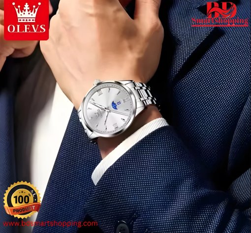 OLEVS 3646 Stainless Steel Multi Function Full silver. - Image 3