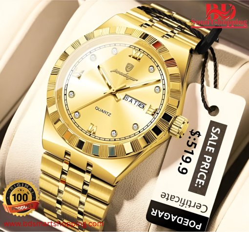 POEDAGAR 872 Original Diamond Wristwatch Dial Bluck. - Image 3