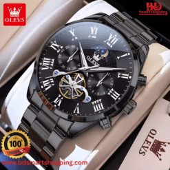 Olevs 3640 Roman Numeral Men's Watches Full Bluck.