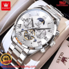 Olevs 3640 Roman Numeral Men's Watches Full Silver.