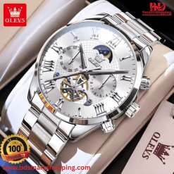 Olevs 3640 Roman Numeral Men's Watches Full Silver.